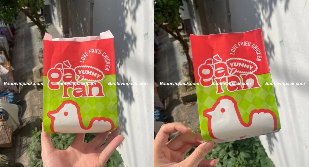 In túi giấy đựng gà rán