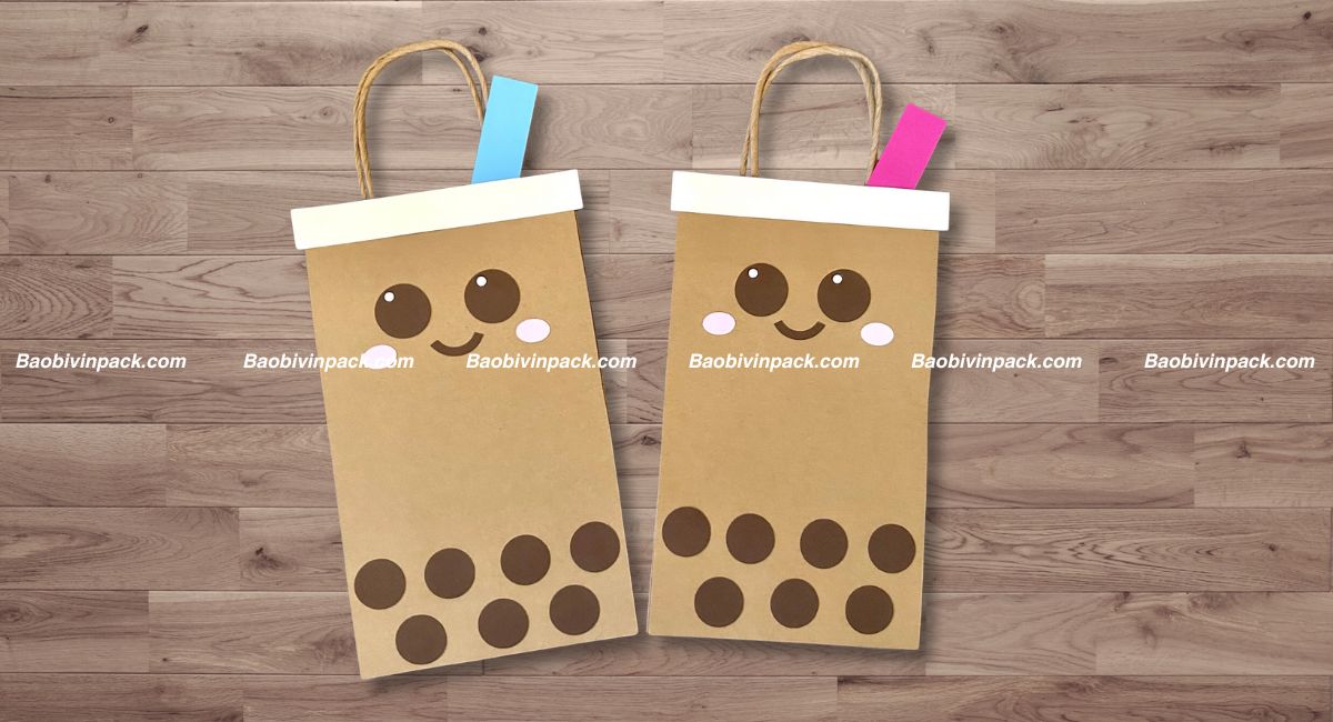 Mẫu túi giấy đựng trà sữa