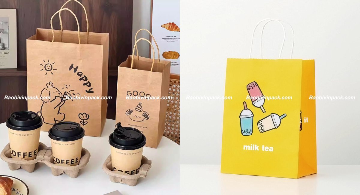 Mẫu túi giấy đựng trà sữa