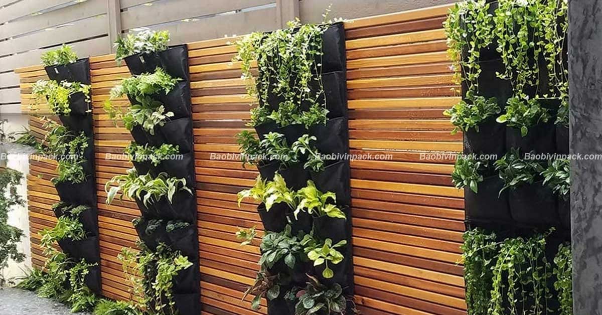 túi vải trồng cây treo tường - 8
