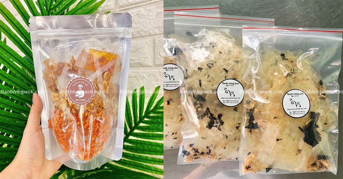 Túi zip đựng bánh tráng trộn Vinpack