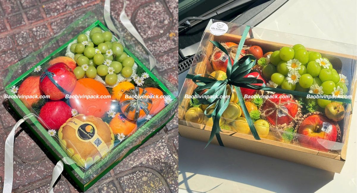 Khay giấy đựng hoa quả