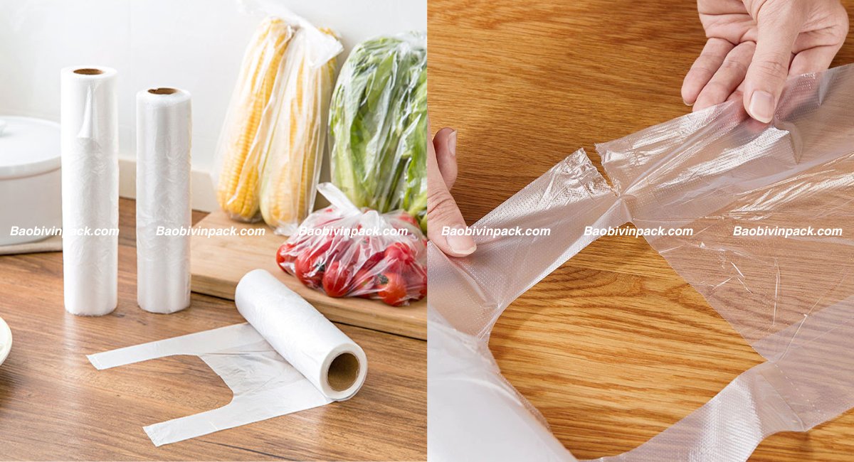 Mẫu túi cuộn thực phẩm có quai tự hủy