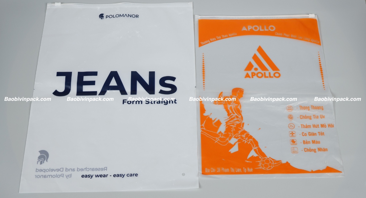 Mẫu túi zipper chất liệu HD, PE