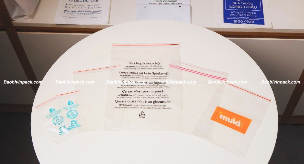 Túi zipper in logo theo yêu cầu