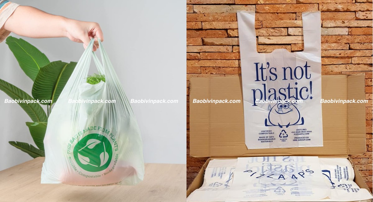 Túi xốp 2 quai đựng thực phẩm tự hủy