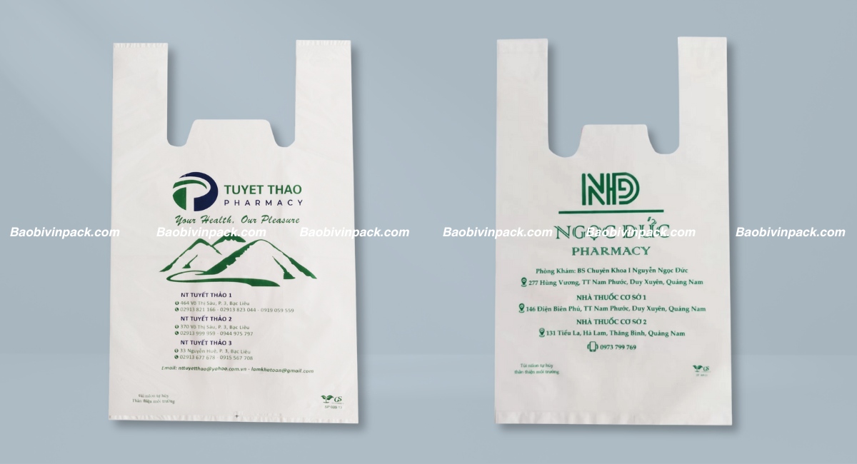 Túi xốp 2 quai tự hủy nhà thuốc