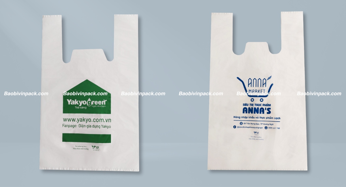 Túi xốp 2 quai tự hủy siêu thị