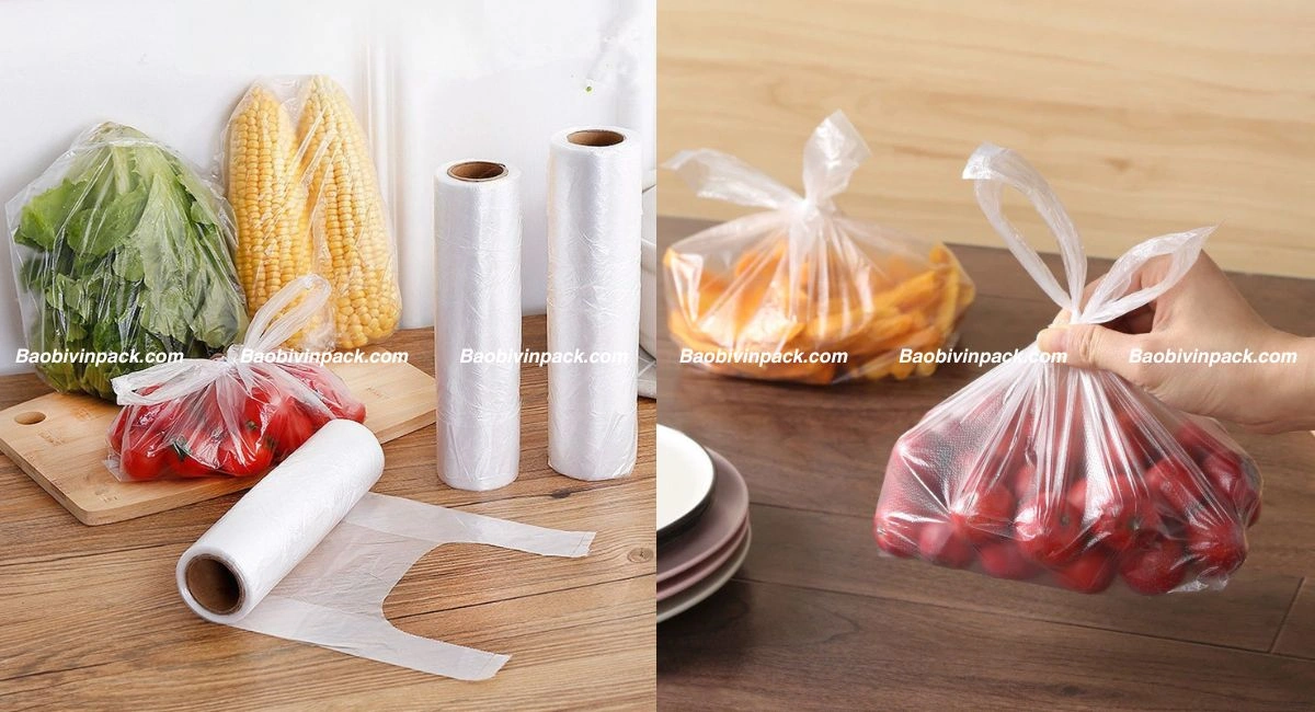 Ứng dụng túi cuộn thực phẩm có quai tự hủy