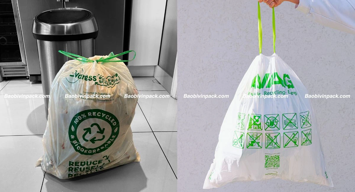 Ứng dụng túi rác tự hủy có dây rút